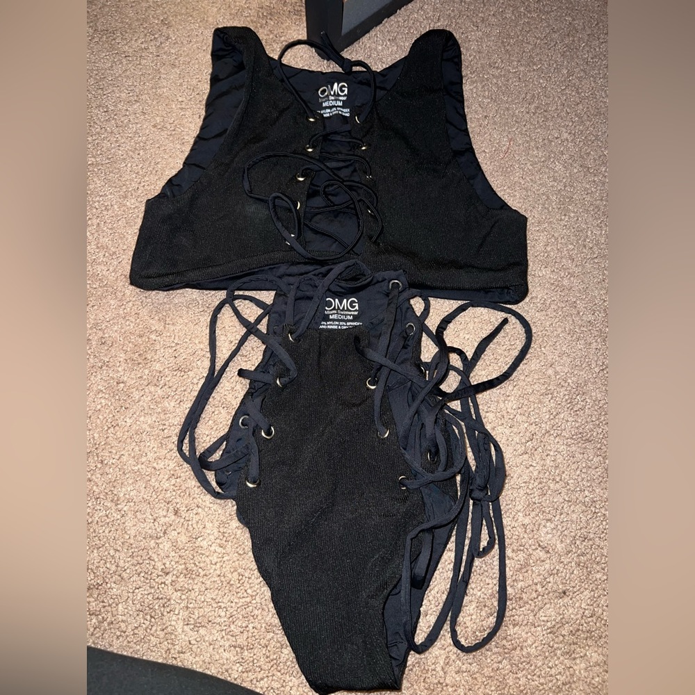 Miami OMG sexy black high waisted  bikini !